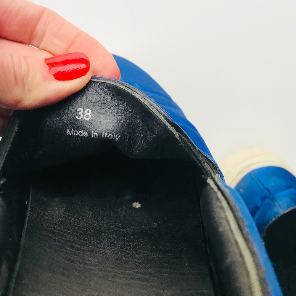 Celine Royal Blue Satin Sneakers - Picture 5 of 7